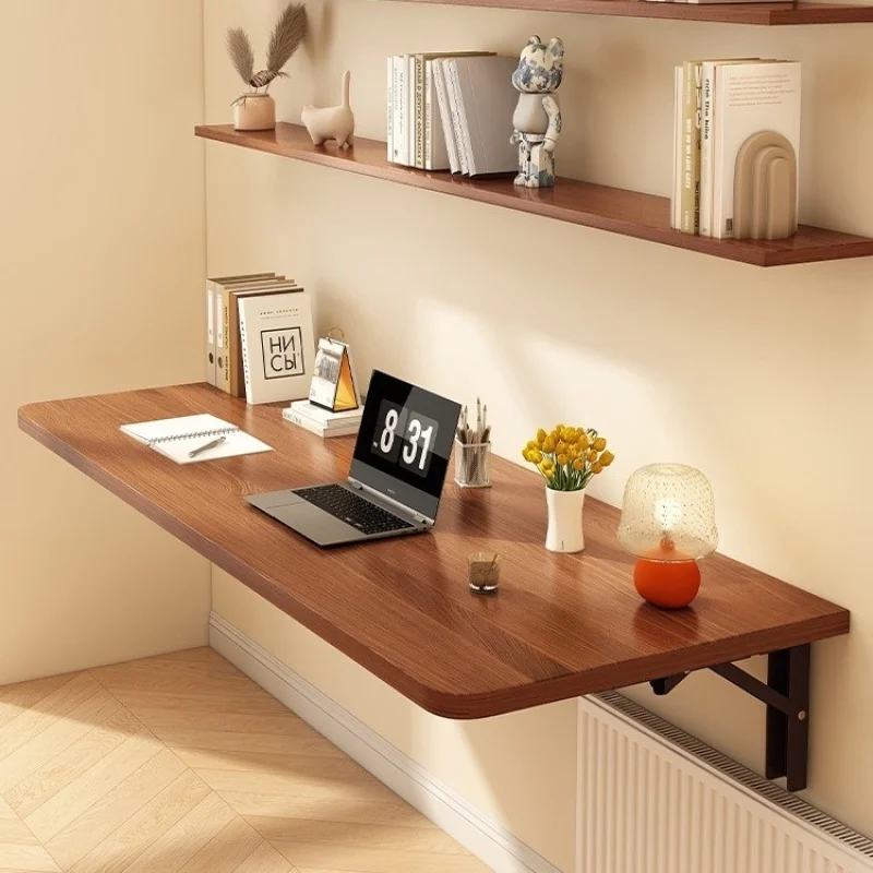 Household Wall Mounted Desk Foldable Wall Side Study Desk Overhanging Folding Balcony Kitchen Bedside Storage Board Table