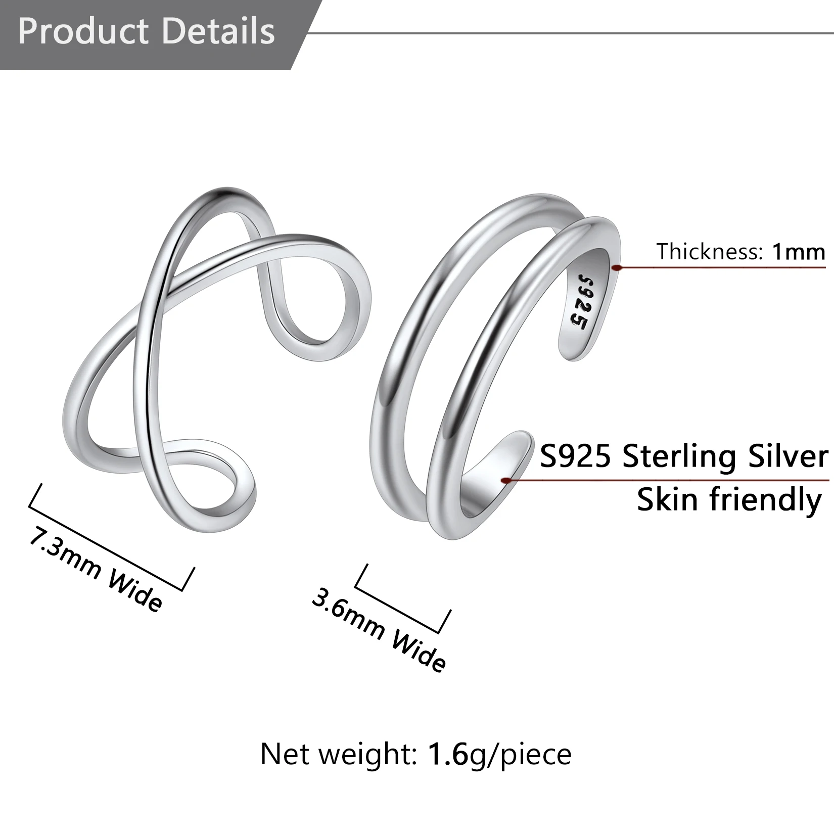 【COYSEIO】 SILVER TOE RING SET SILVER Giani Bernini B. Brilliant Sterling Silver Toe Ring, Cubic