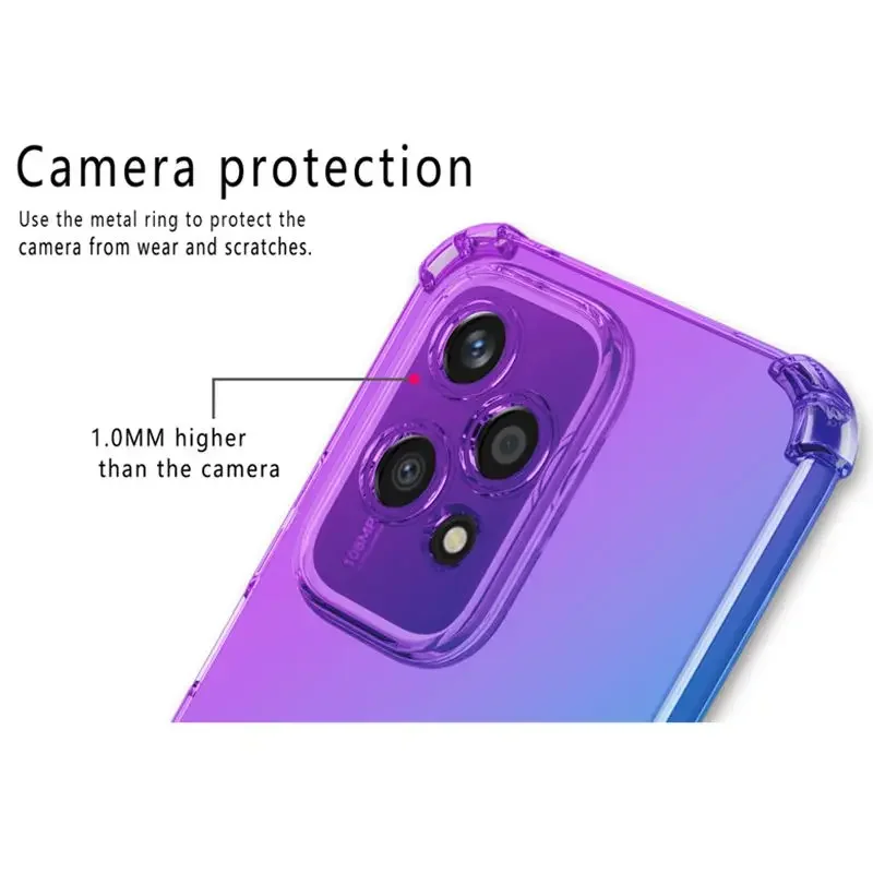 Shockproof Gradient TPU Transparent Protective Case