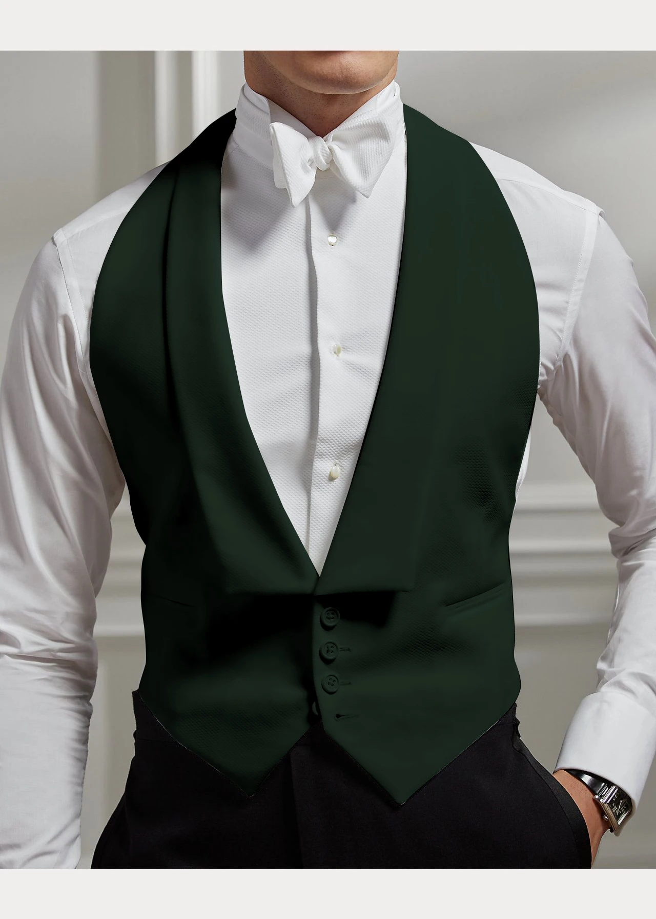Abito uomo Drop 8 Slim Fit con gilet e revers in raso - Made