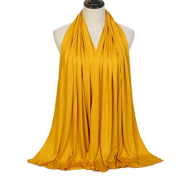 Écharpe Hijab en Jersey de coton Modal de qualité supérieure, châle musulman Long, Turban doux uni, bandeau pour femmes, bandeau africain 170x60cm