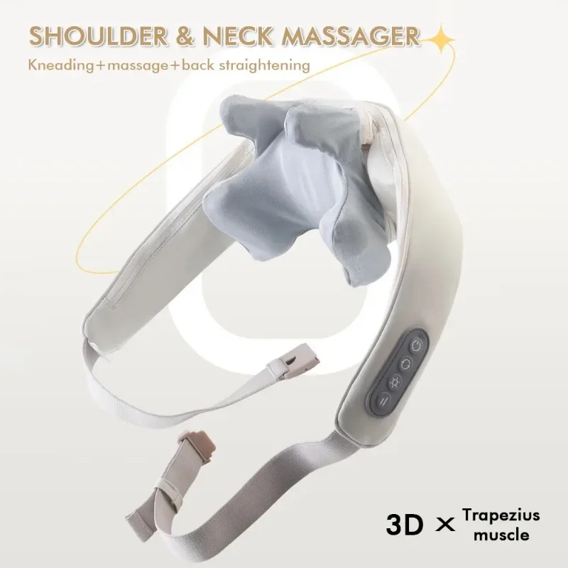 1 Stück kabelloses Nacken- und Rückenmassagegerät, Nacken- und Schultermassage, Knetmassage, Nacken- und Halswirbelsäulenmassage, Trapezmuskelmassagegerät_voghion.com