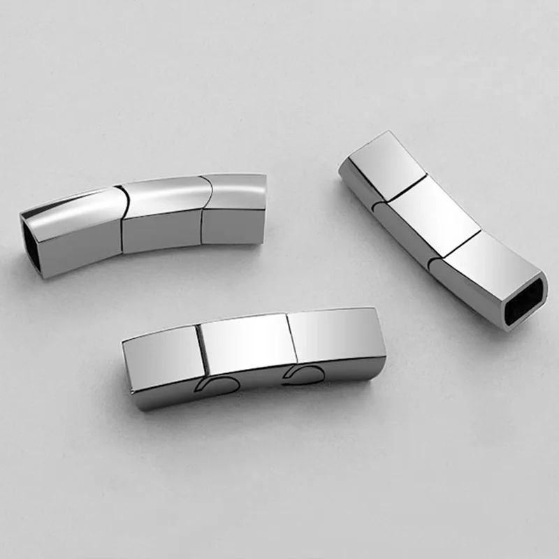 10pcs Extended Stainless Steel Clasp Three Parts Magnetic Clasps 12*6mm 8*5mm Hole for Bracelet DIY Jewelry Making Accessories