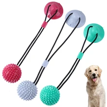 

Pet Molar Bite Toy Multifunction Floor Suction Cup Dog Toy Ball Toothbrush Stick Puppy Interactive Suction Cup Push TPR Ball Toy