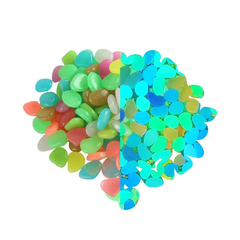 Glow Pebbles Fish Tank Aquarium Rocks Decor 200pcs Mini Decorative Stones Glow In The Dark Pebbles Small Glowing For