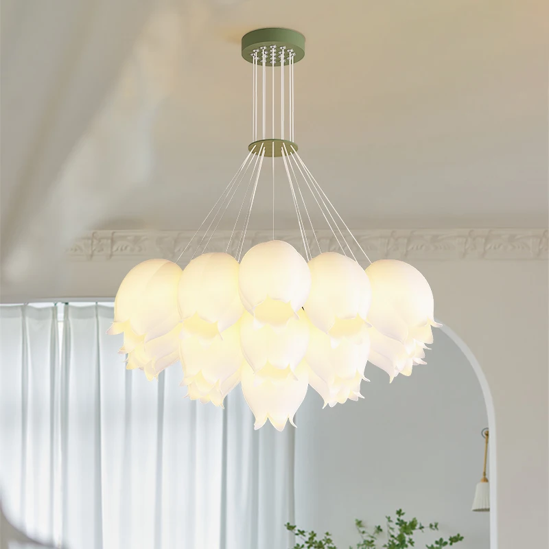 

G9 bulb modern LED pendant lamps white iron light frame living room bedroom dining room remote control pendant lights