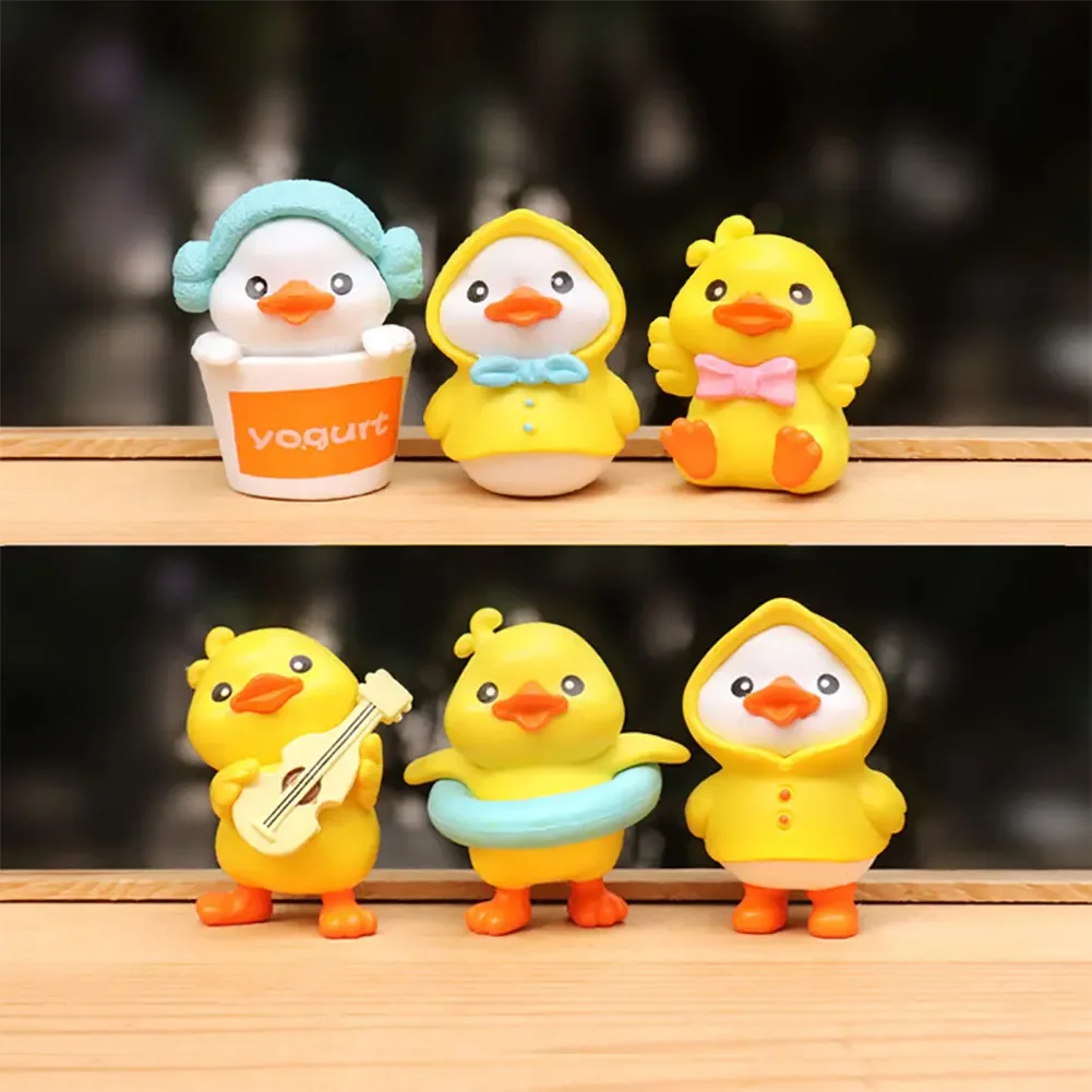 Simpatiche figurine di anatra ornamento artigianale in miniatura Micro paesaggio Kawaii scrivania accessori interni per auto decorazione per la casa regalo per bambini  34