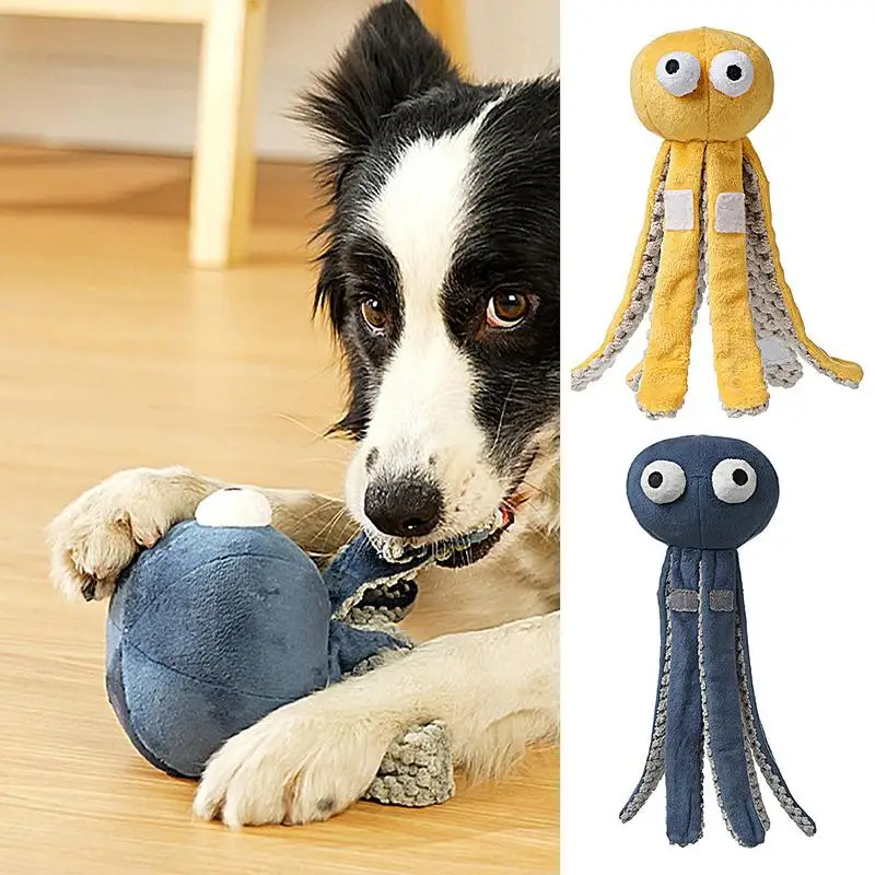 

Chew Plush Toys For Dogs Dogs Teething Octopus Plush Toy Cotton Filled Puppy Dolls Squeeze Animals For Pets For Home Pet Shop
