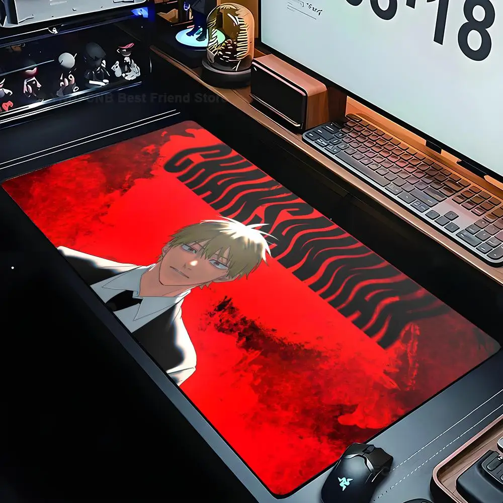 

Anime C-Chainsaw Man Mousepad Large Computer Gaming Accessories MousePads Desk Mats Anti-slip Laptop Soft Mice Pad
