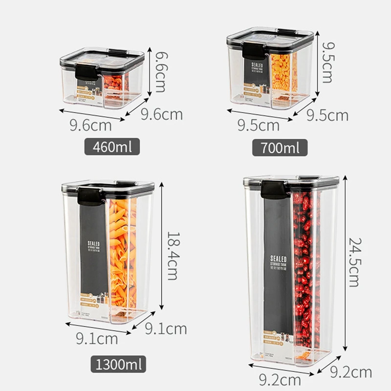 Food Storage Containers Plastic Jar Sealed Cans Kitchen Storage Box Clear Bulk Container for Noodle Spices Cereals Organizer Box storage box kitchen storage box food storage container food storage box rice storage box storage jar food storage can food storage pots seasoning storage container pickle storage container