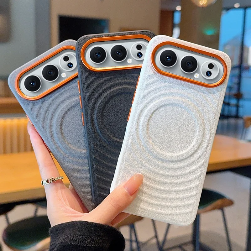 Water Ripple Red Magnetic Lens Ring Phone Case with Camera Protection