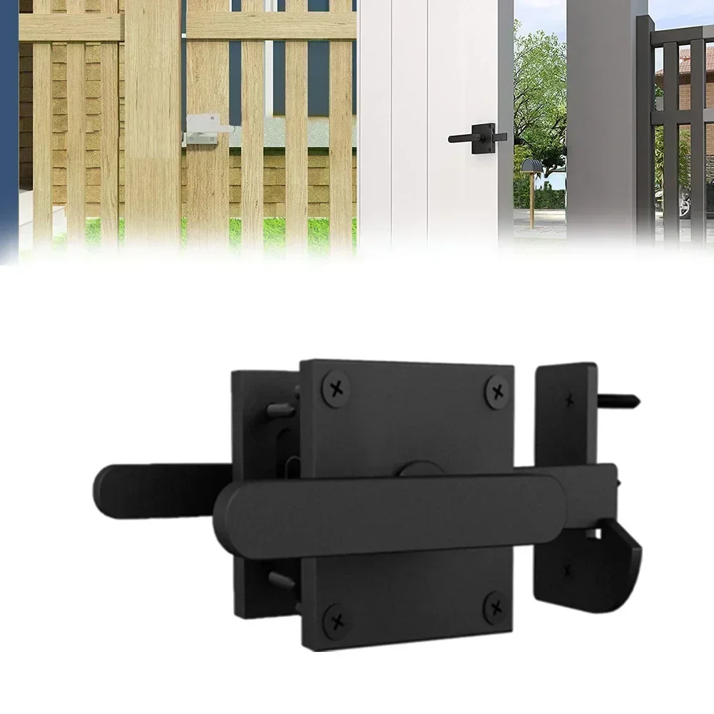 Double Side Gate Latch Easy Installation Swinging Door Latch Gate Hardware for Wooden Fence Basement Pool Barn Garden