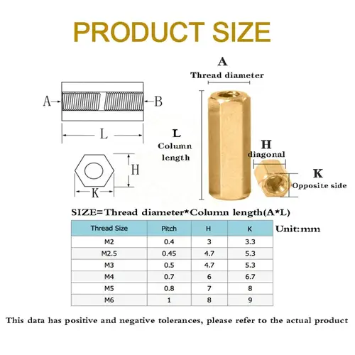 5-50pcs M2 M2.5 M3 M4 M5 M6 Double Pass Hex Brass Female Standoff Pillar Stud Mount Spacer Hexagon PCB Motherboard Nut Hollow - Image 6