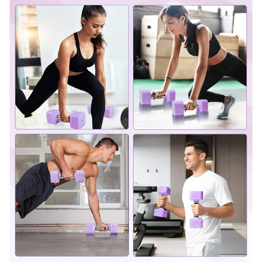 10LB Each[20 LBS Pair] Adjustable Dumbbell Set Free Weights Dumbbells Set for Women Men Hand Weights Sets Adjust Dumbbell Weight