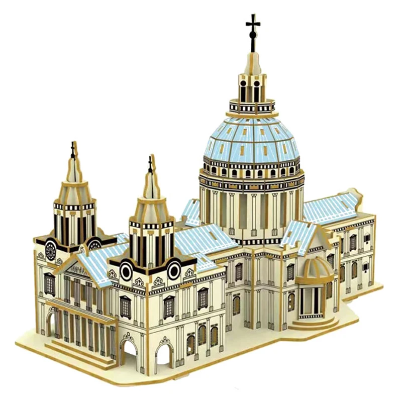 ロシア教会の3D木製パズル,大人と子供向け,クリスマスギフト,DIY