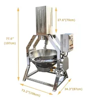Bouilloire à agitation planétaire SS304 1000L, marmite commerciale à gaine, chauffage électrique à gaz, Machine de traitement de caveux 5