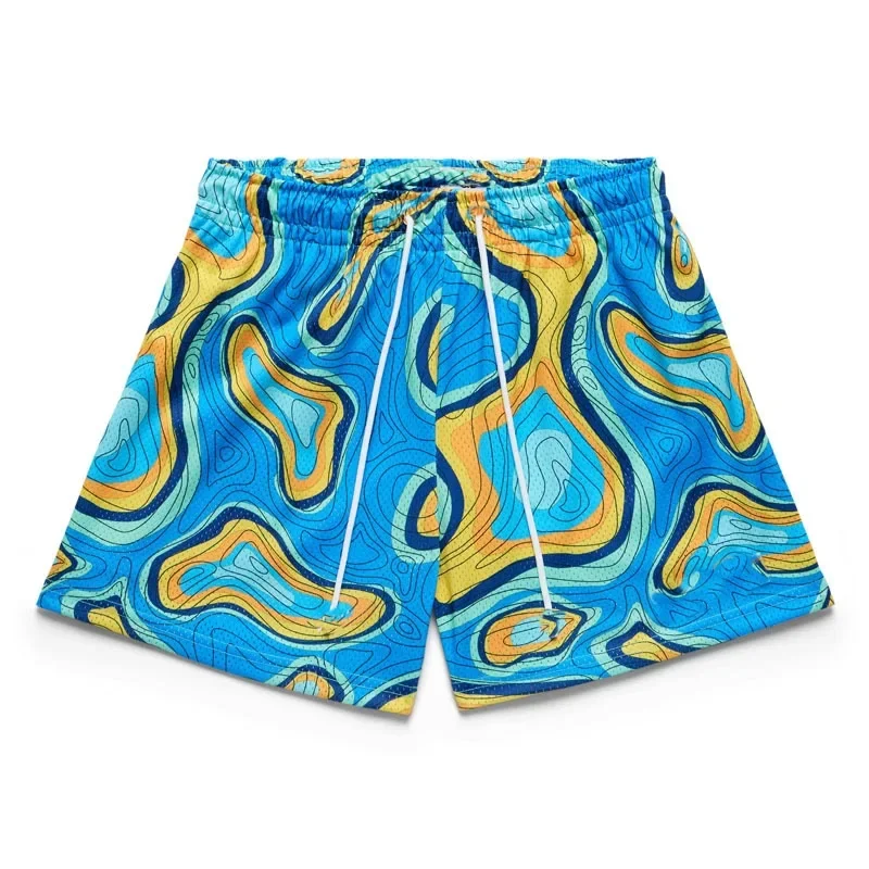 Casual American Style Men's Fitness Shorts Breathable Loose Mesh Knee-Length Couple's Cross-Border Shorts Sporty Leisure Pants