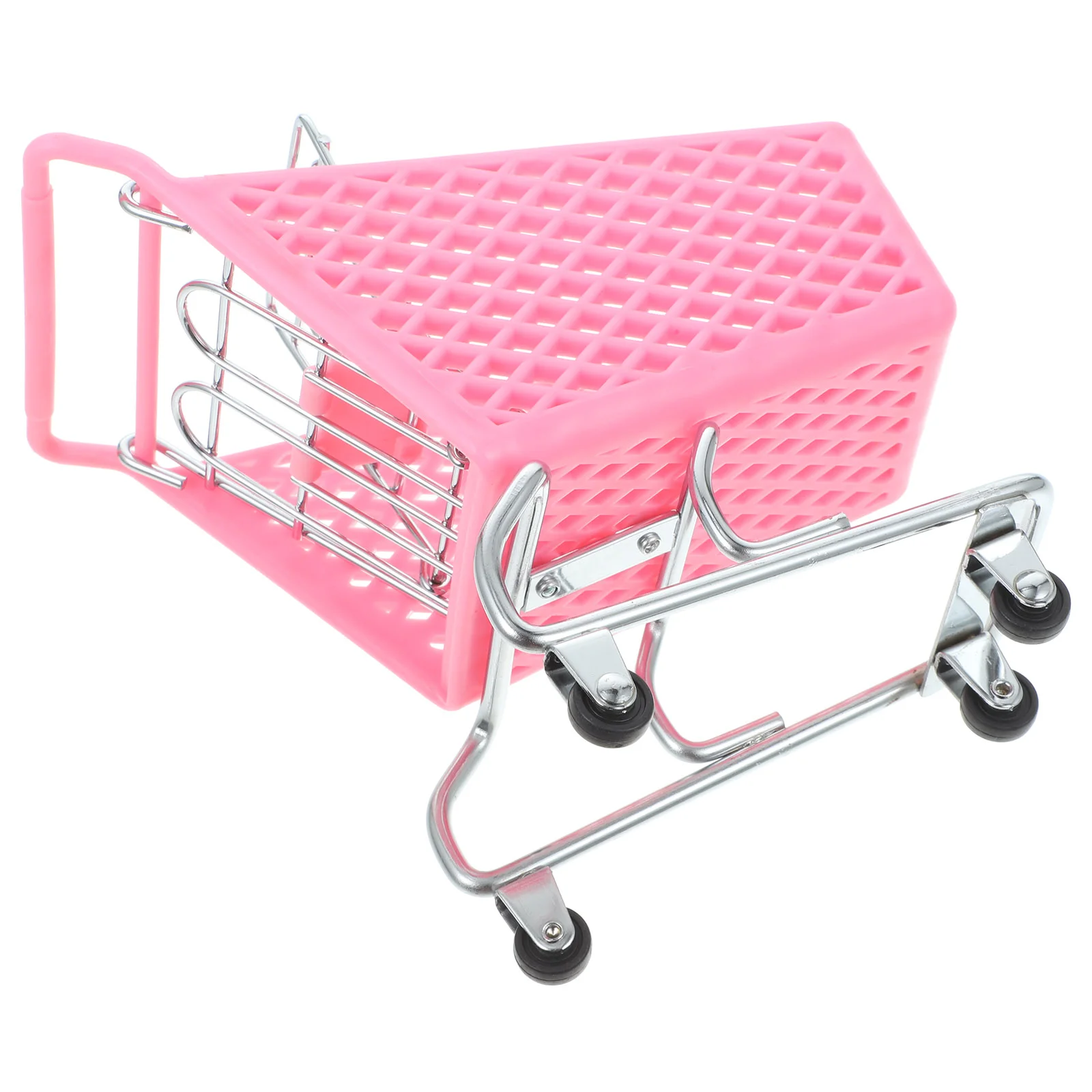 Shopping Cart Storage Basket Creative Hamper Desk Mini Iron Craft Organizer Child Baskets 6