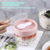 Overnight Oats Container With Lid Foldable Spoon Portable Yogurt Oatmeal Container Jar for Students Food Storage Container 4