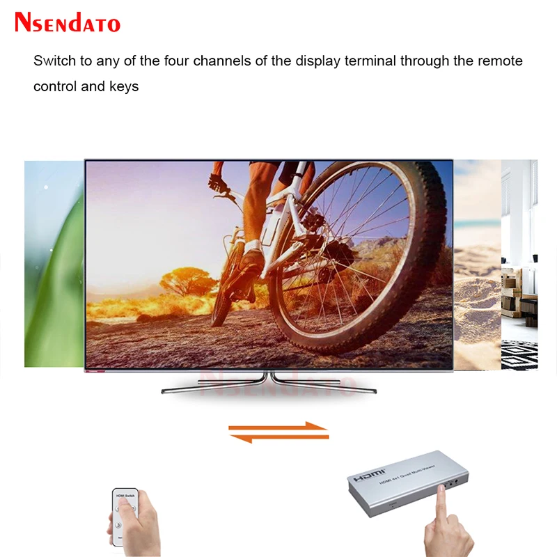 HDMI Multi-viewer 4X1 HDMI Quad Screen Segmentation 4 In 1 Splitter Real Time Multiviewer Seamless HDMI Switch Switcher PC to TV