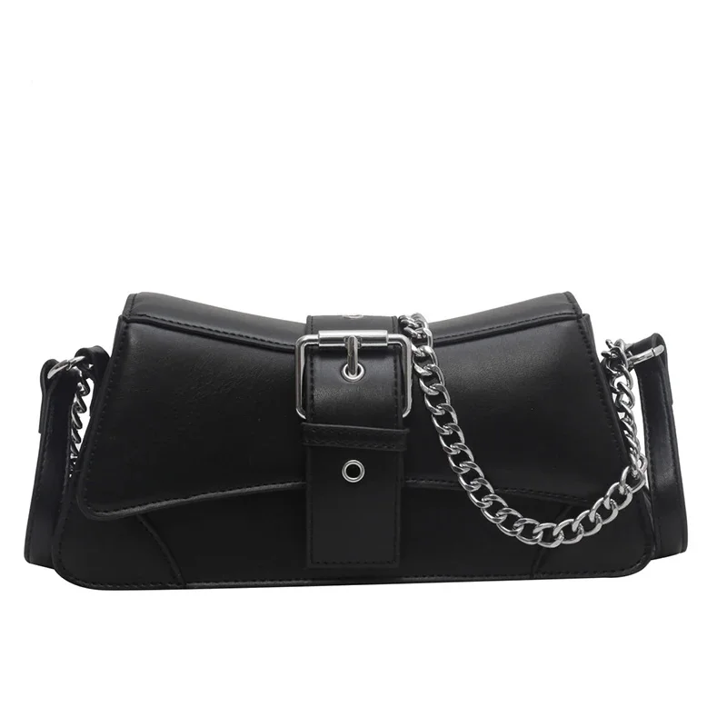 

Top Brand Women Chain Shoulder Side Bags Solid Leather Female Handbag And Wallet Vintage Woman Flap Crossbody Sling Bag 2023 New