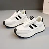 Spring Thick Bottom Women's Shoes 2024 Summer Casual Patchwork Leather Sneakers Casual Vulcanised Shoes Ladies Chaussure Femme 1