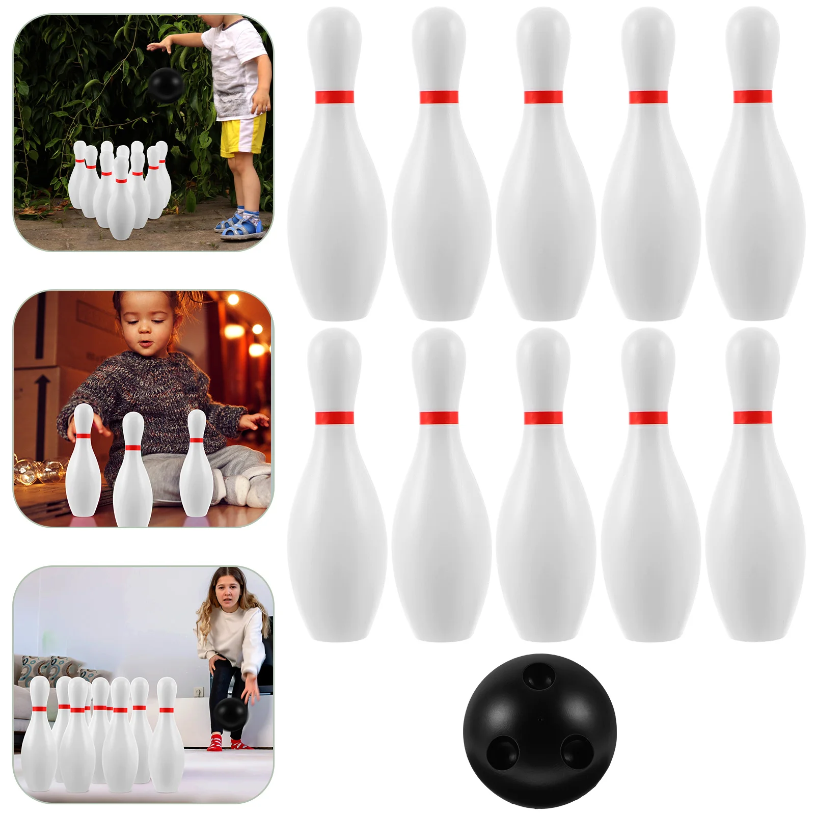 

Bowling For Kids White Plastic Bowling Play Set Bowling Games Parent Children Interactive Toy Home Game For Home School