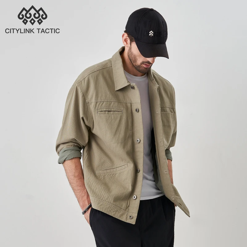 

Picking Up 280g Spring Flip Collar Loose Jacket Coat
