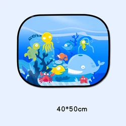UV Protection Electrostatic Car Window Sunshade Curtain for Kids - Universal Auto Sunscreen (Whale40x50cm)
