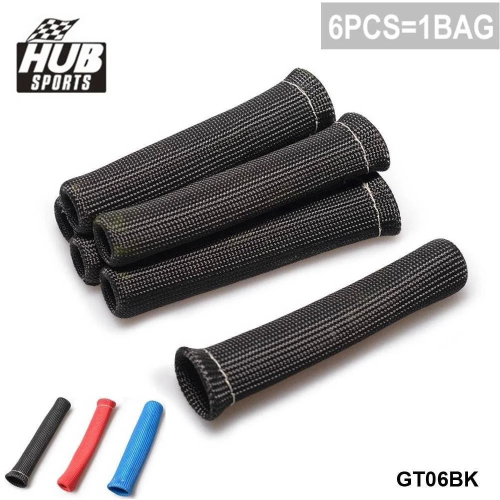 HUB Sports 6cyl Heat Protector Sleeve Sleeving Spark Plug Wire Boot For TOYOTA SUPRA JZA80 2JZ-GTE TURBO VVTI 97-02 FL HU-GT06