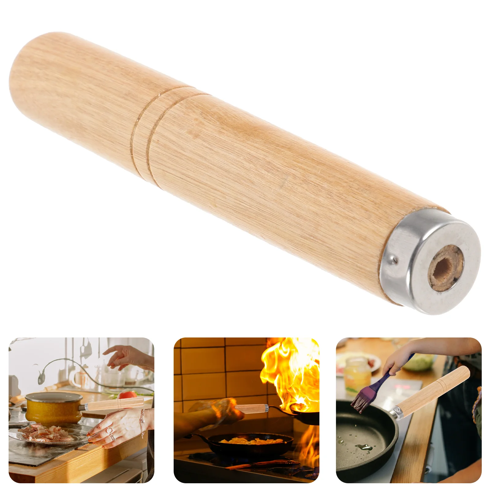 

Wooden Frying Spatula Handle Cookware Pot Grip Pot Side Handles Replacement Accessories Pot Side Handle