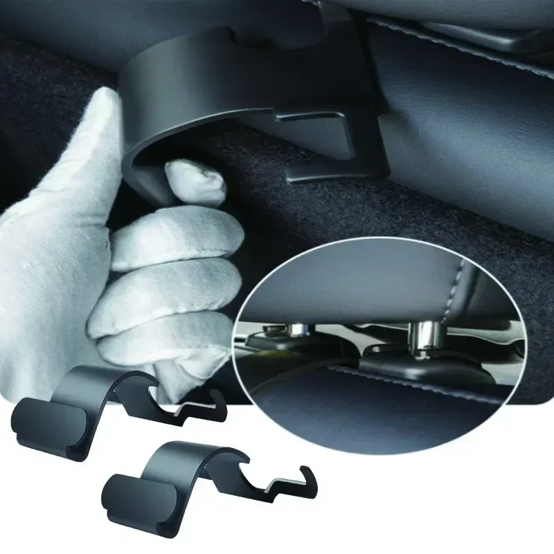 Car Seat Hooks for Tesla Model Y Juniper Launch Refresh Accessories 2 Pack Back Trunk Seat Headrest Organizer Handbag Bag Holder
