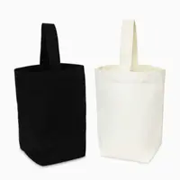 Beige Black Tote Bag Creative Solid Color Canvas Handhold Bag DIY Large Capacity Canvas Handbag Shopping - Image 2