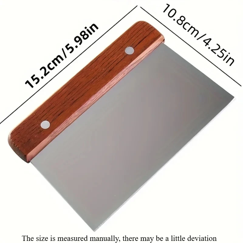 Stainless Steel Scraper Wooden Handle Multi functional Baking Knife Vegetable Chopper Dough Cutter
