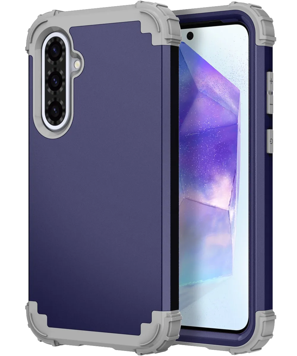 Heavy Duty 3-in-1 Rugged Shockproof Case with Soft Silicone and Hard Plastic Protective Cover