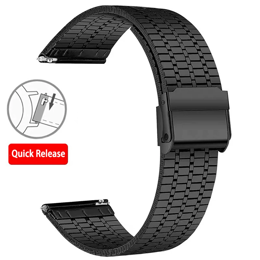 Stainless Steel Metal Strap – Premium Bracelet for Smartwatches (20/22mm)