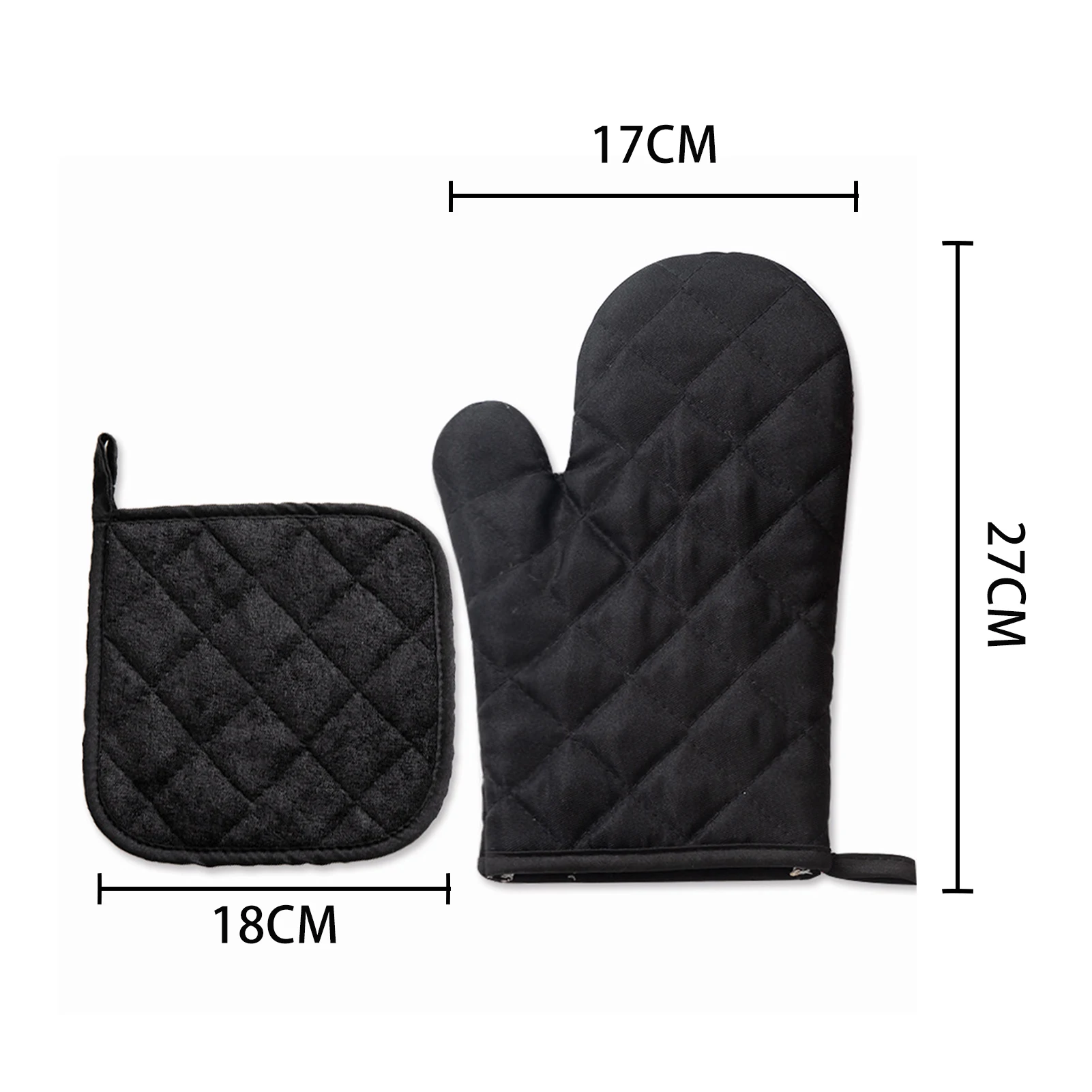 Pair of Household Oven Gloves High Temperature Resistant Oven Mitt for Picnic Camping Barbecue