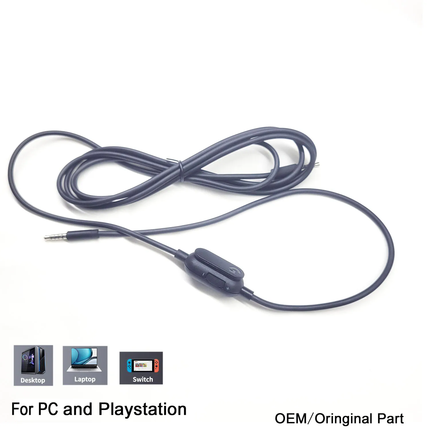 3.5mm Audio Cable Replacement for Logitech G Pro X1/X2 /G433 / G233 gaming headphones, OEM Parts/Accessories, No Sound Leakage.