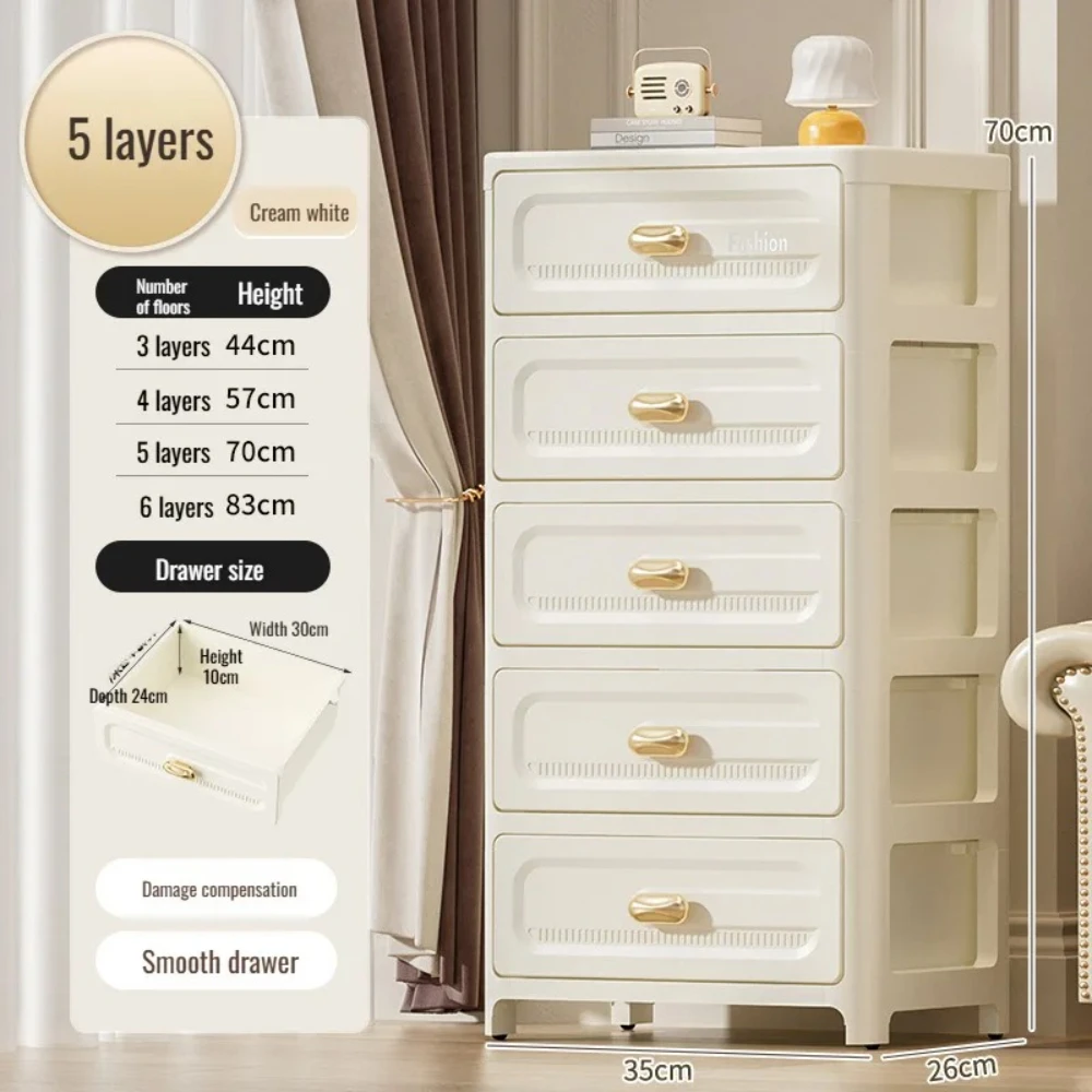 Home Minimalist Storage Cabinet Multi-layer Drawer Style Storage Cabinet Snack Storage Cabinet Home Storage Cabinet with Pulley - Image 6