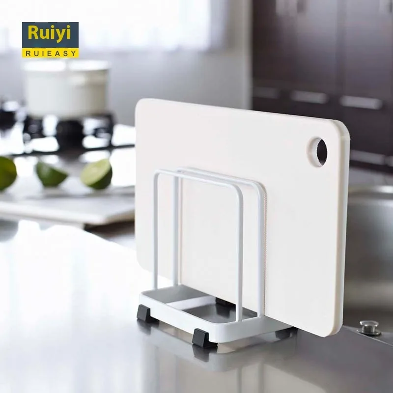 Vertical Multi-Tier Cutting Board Rack Stainless Steel Adjustable Organizer For Countertop Kitchen Storage Space Saving