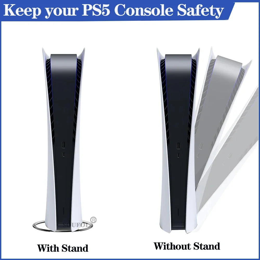Portable Metal Vertical Stand with Anti-Slip Base for Gaming Consoles - Available in 4 Colors