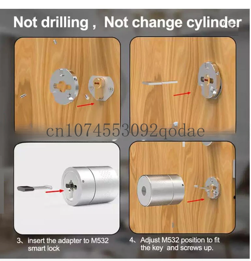 Nuovo Arrivo M532 App Nuki Style Not Cut Lock Cilindro Home Fingerprint Smart Door Lock