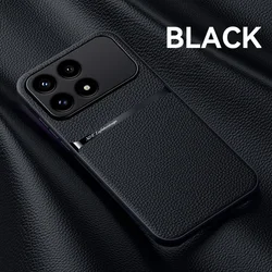 Shockproof Leather Magnetic Phone Case - Premium Protective Shell Cover for Poco X8 Pro (Black)