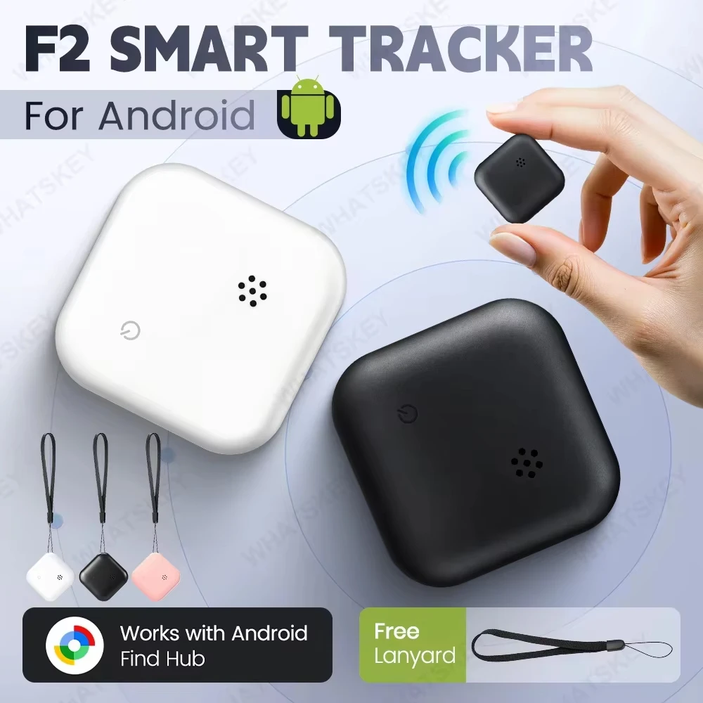 안드로이드용 F2 스마트 트래커 ? 방수, 컴팩트, 구글 내 장치 찾기 기능 지원 ? 무료 끈, 4개입 (선택사항)