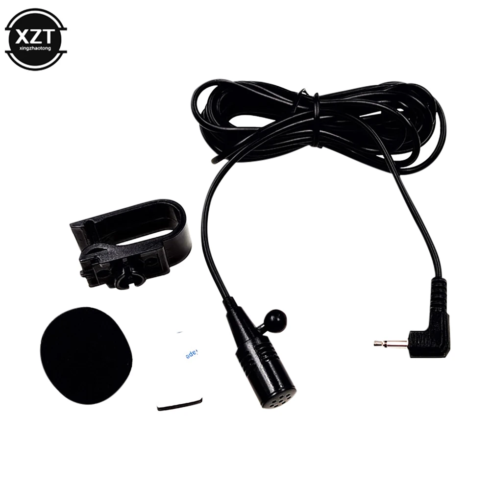 Car Sticky Microphone 2.5mm Connector Plug Car Pioneer Microphone Stereos Radio Receiver Bracket and Windproof Foam