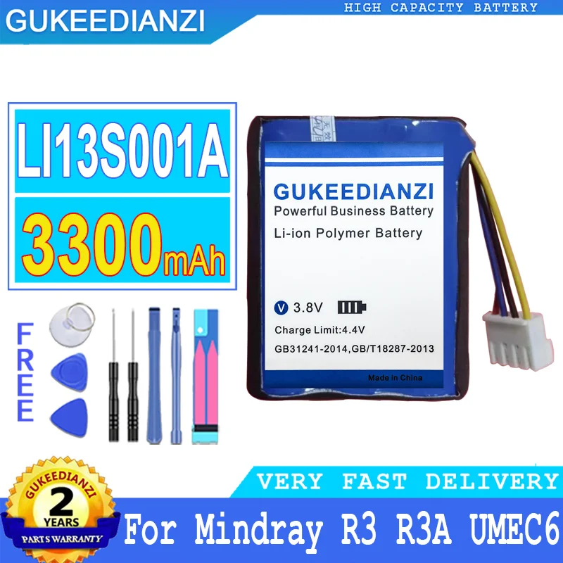 

3300mAh GUKEEDIANZI Battery LI13S001A For Mindray R3 R3A UMEC6 UMEC7 UMEC10 UMEC12 R-3 R-3A UMEC-6 UMEC-7 UMEC-10 ECG Machine