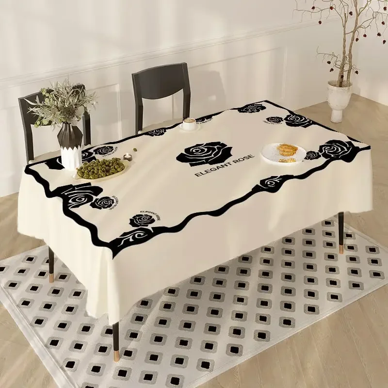 

Light luxury cabinet coffe pattern table dust-proof table advanced sense series wear-resistant tablecloth blue