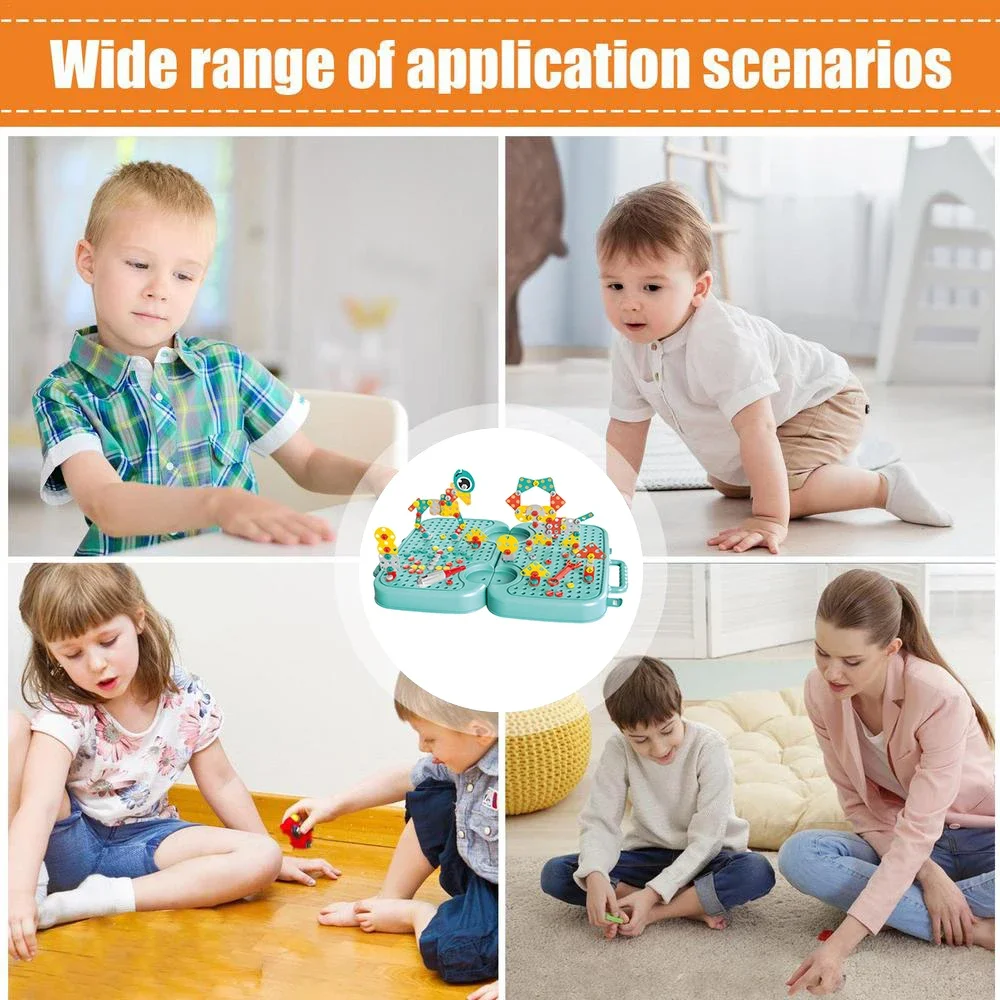 223/293Pieces Tool Toys for Kids Pretend Play Toy Role Play Games Children 3D Toolbox Screw Puzzle Toy Assembly Educational Toy 5