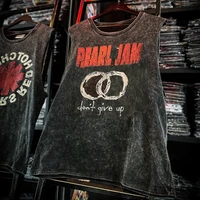 Hommes Vintage groupe de Rock américain imprimé gilet lavé sport t-shirt sans manches t-shirt hip-hop vêtements de sport débardeurs été 2025 1