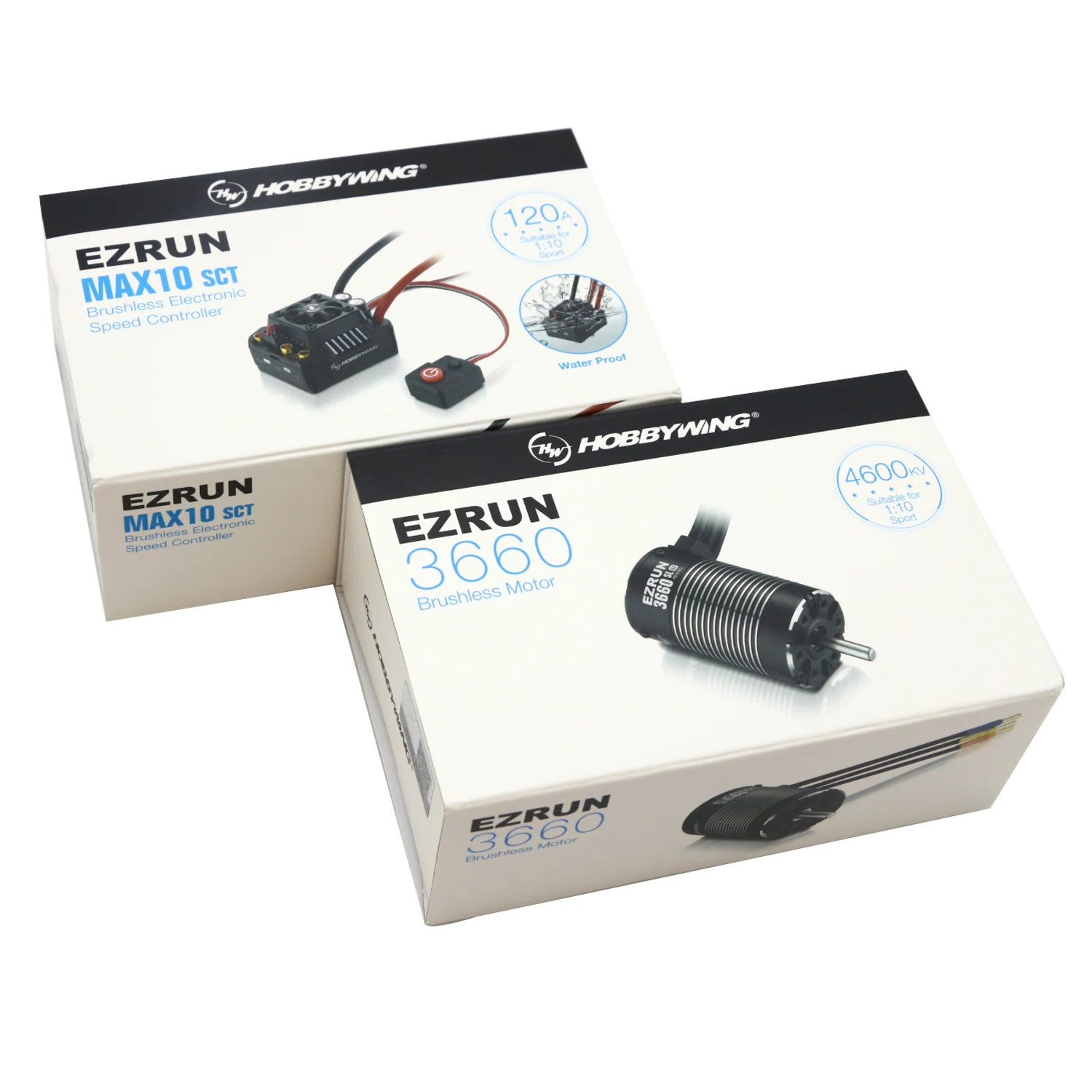 Hobbywing EZRUN MAX10 SCT 120A Brushless ESC + 3660 G2 3200KV/  4000KV/4600KV Sensorless Motor Set for 1/10 RC Car